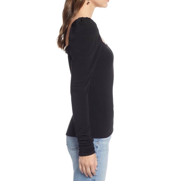 [ nwt ] Something Navy Square Neck Knit Top - Picture 4 of 6